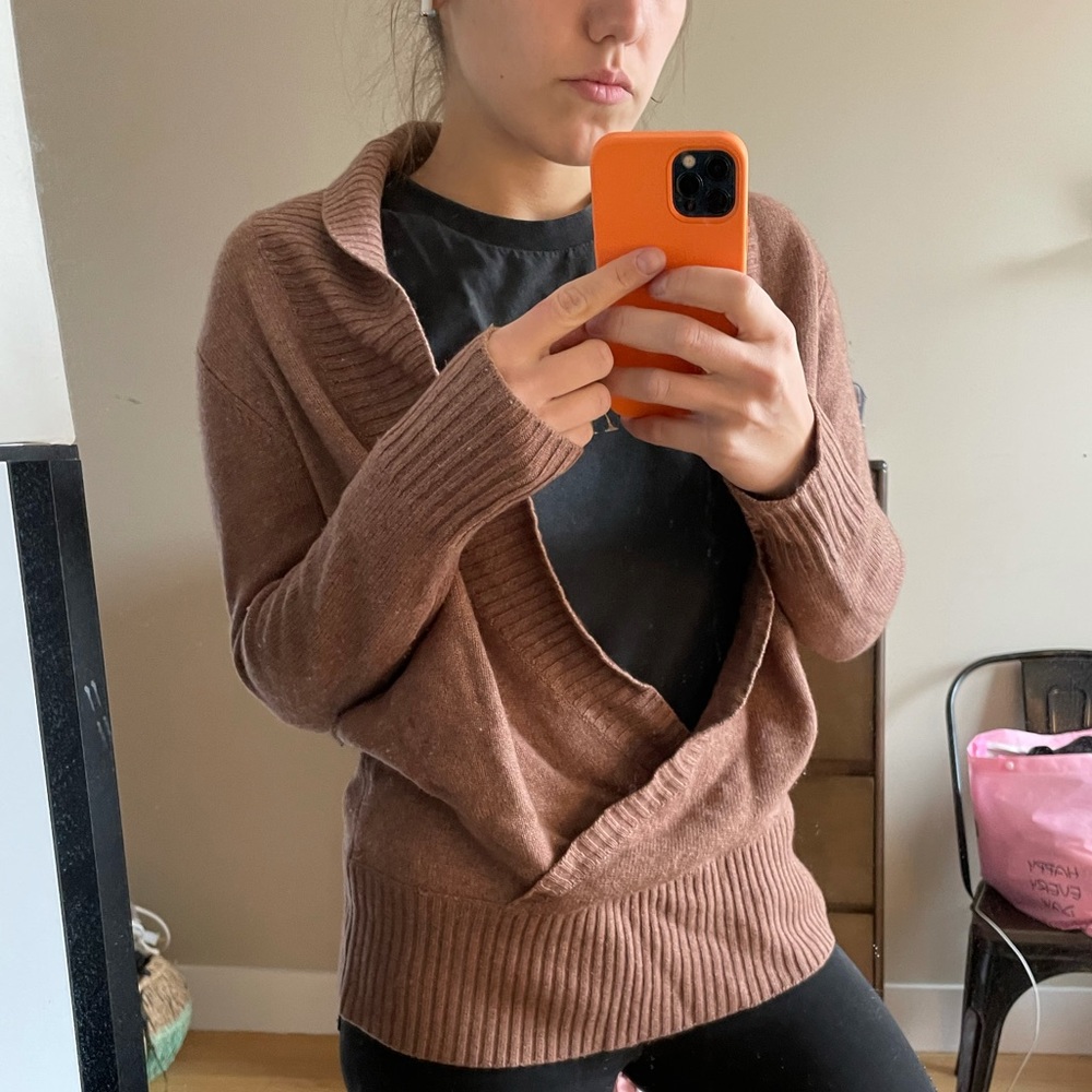 Brown knit wrap cardigan VINTAGE